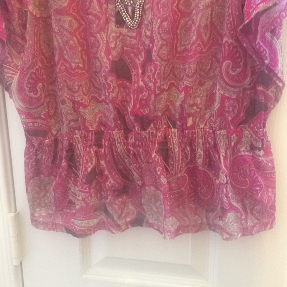 FINAL MARKDOWN Ladies inc sheer caftan style top medium petite - Picture 3 of 6